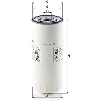 W11102/36 Filtre à huile pour pièces de tracteur P554004 2914809800 avec support après-vente en ligne