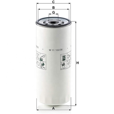 Le filtre à huile de lubrification FAP W1110236 pour camions